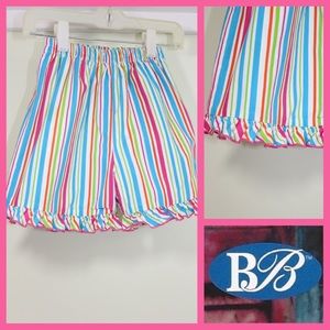 Beaux et Belles Striped Shorts w/ Ruffle-